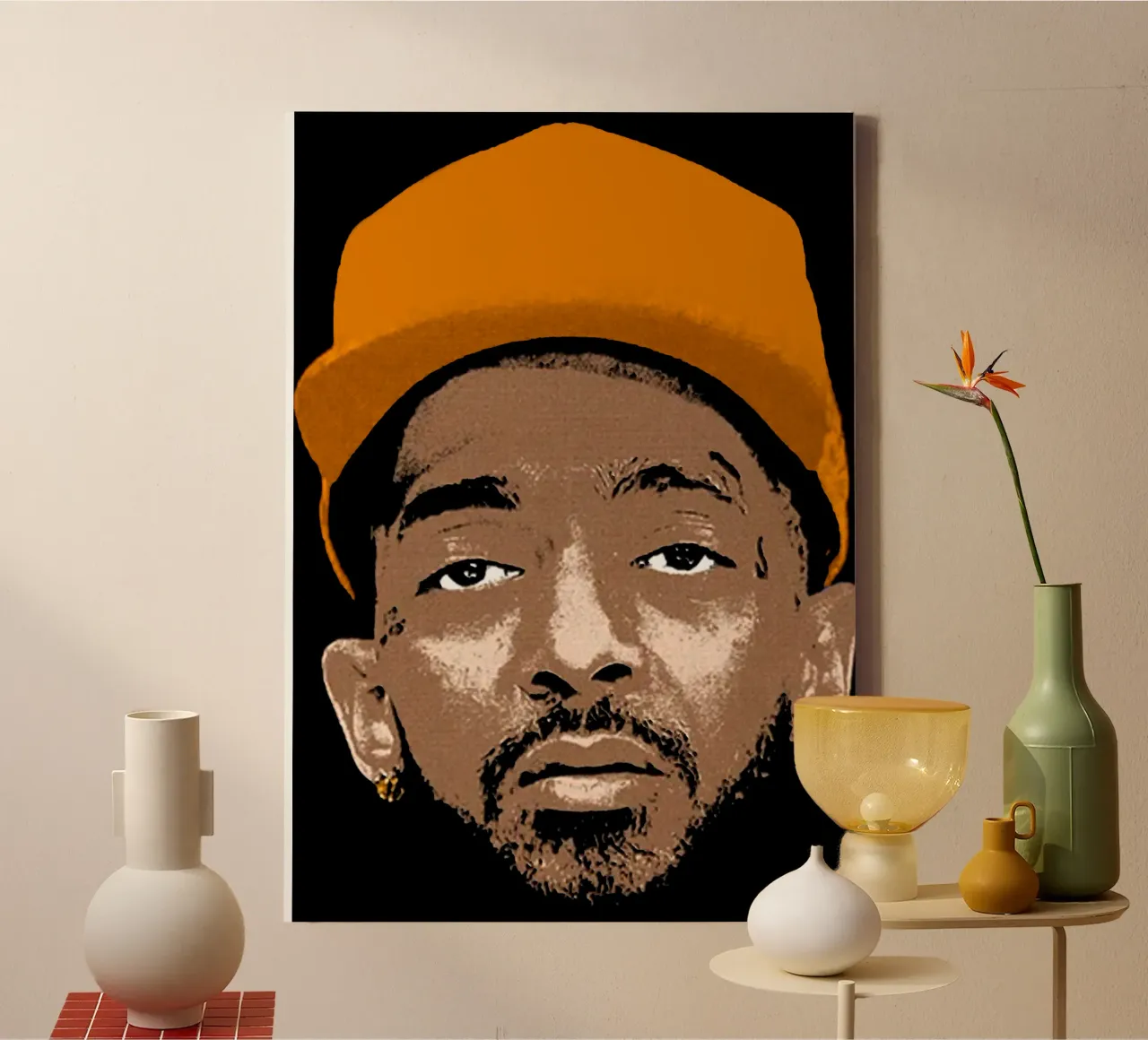 Silhouette Face Nipsey Hussle Leinwand mit Schattenfugenrahmen von itzmyui