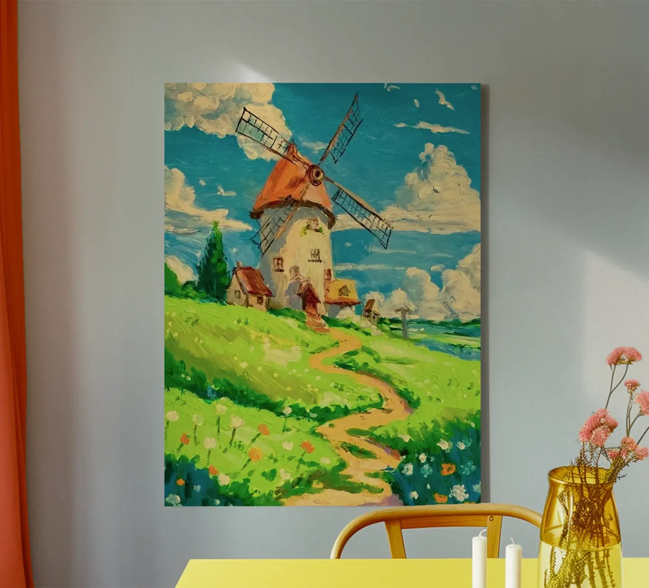 windmill in hill tela con Cornice a cassetta da huminity