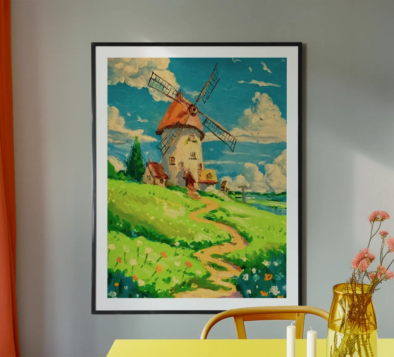 windmill in hill poster da huminity