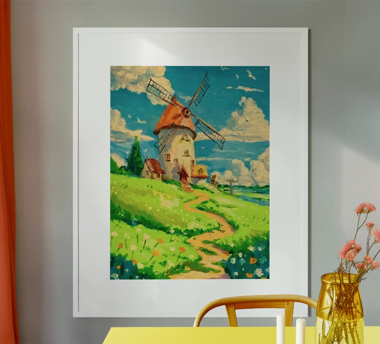 windmill in hill poster da huminity