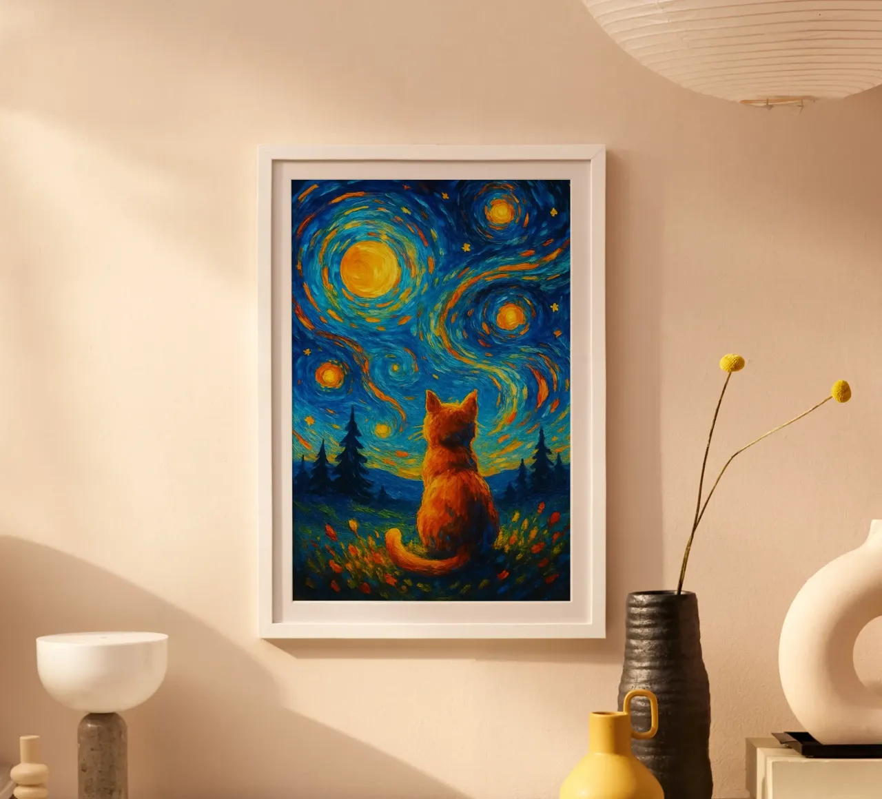 cat with circle on sky poster da panada