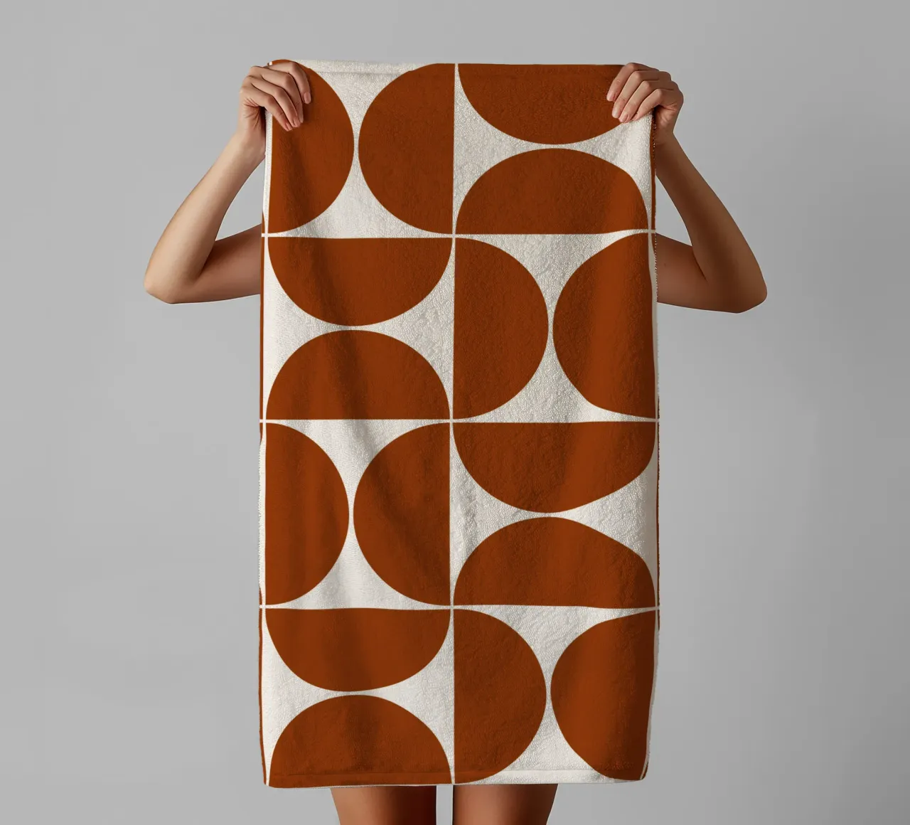 Burnt orange mid century modern serviette de bain de TijanaArtStudio88