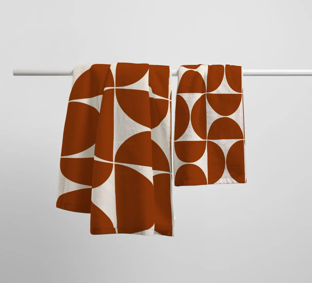 Burnt orange mid century modern serviette de bain de TijanaArtStudio88