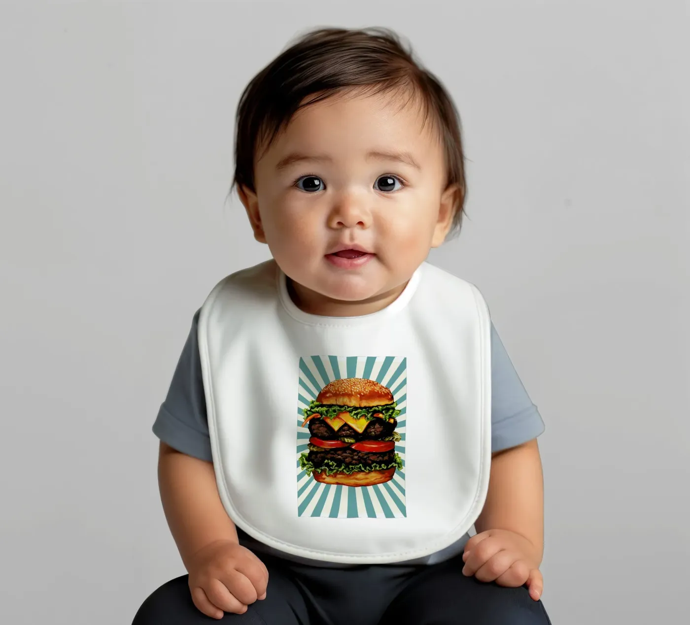 Double Cheeseburger Babylätzchen von Kelly Gilleran