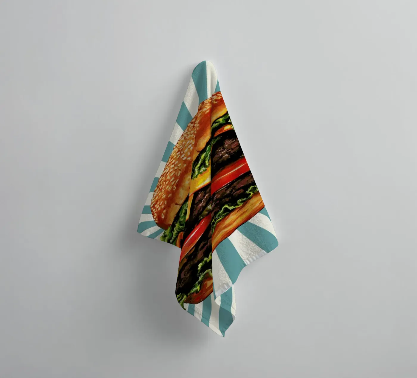Double Cheeseburger badhanddoek van Kelly Gilleran