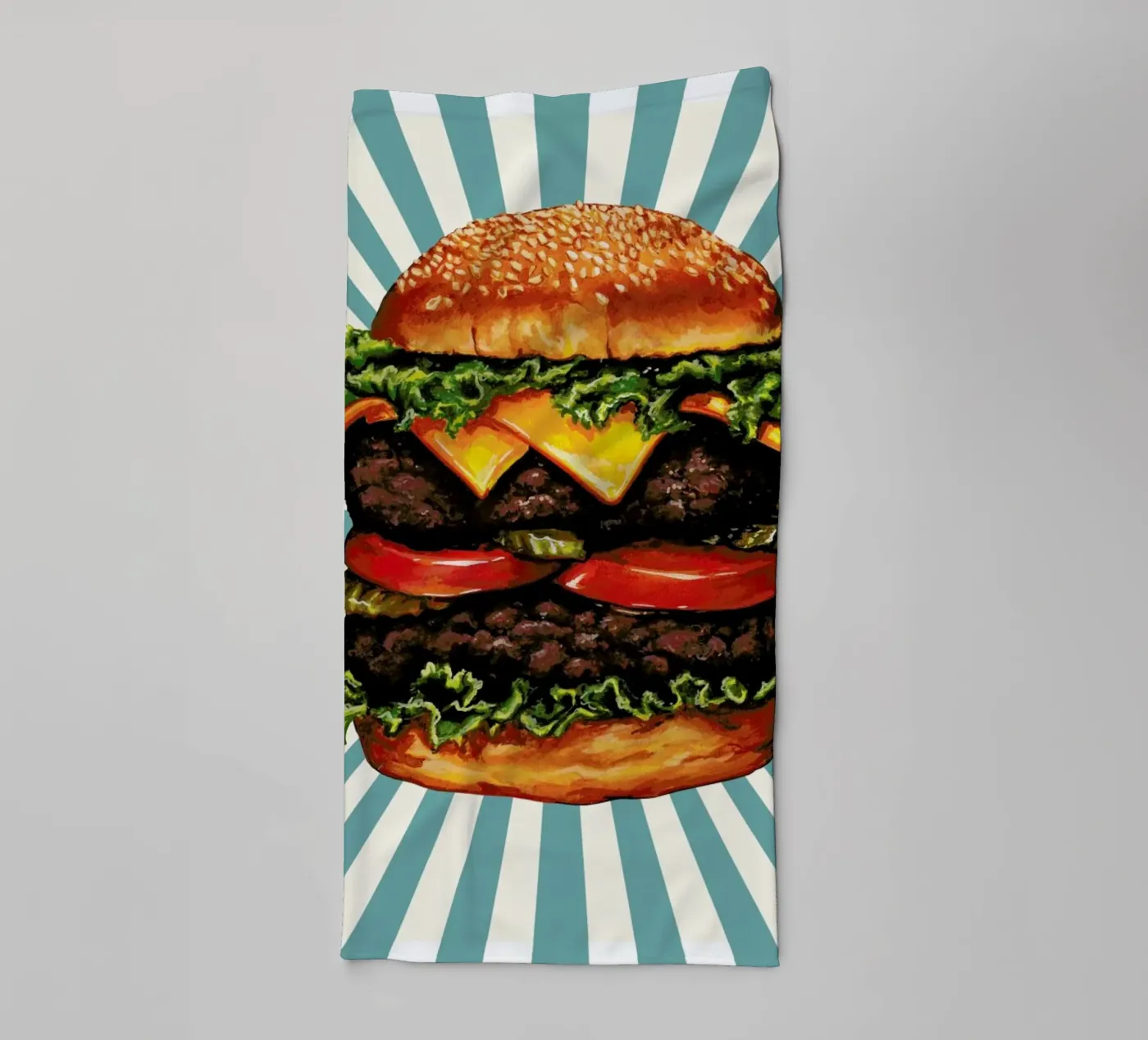 Double Cheeseburger badhanddoek van Kelly Gilleran