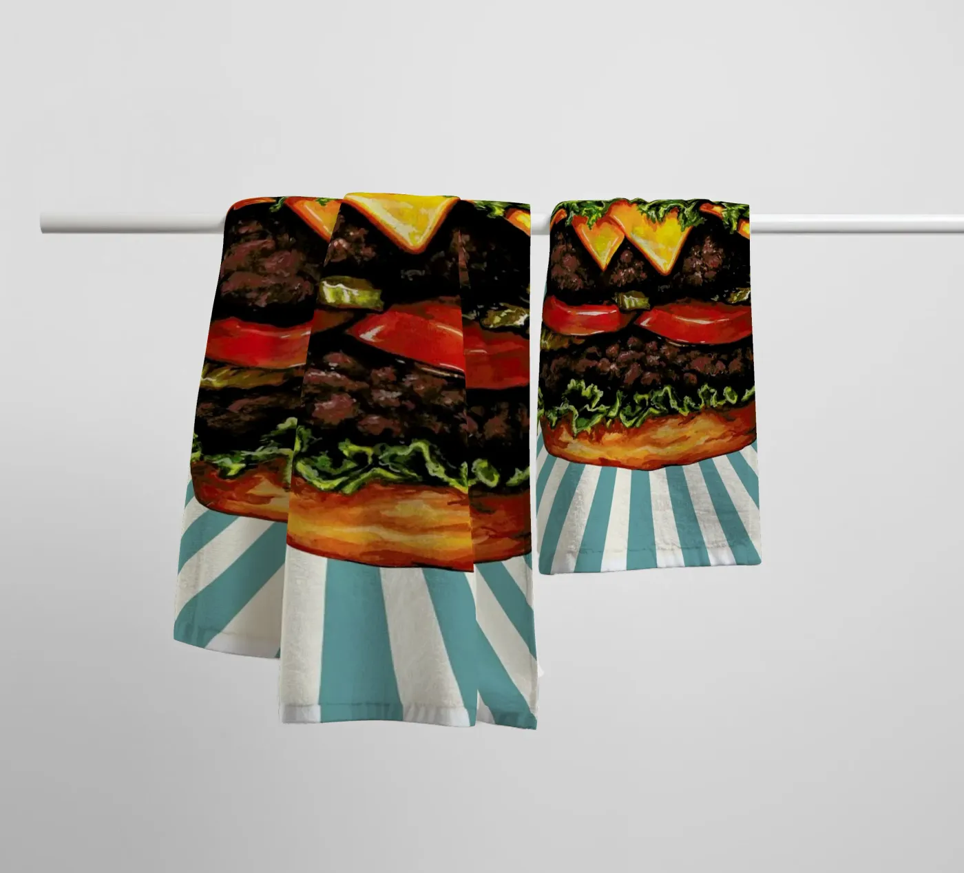 Double Cheeseburger badhanddoek van Kelly Gilleran