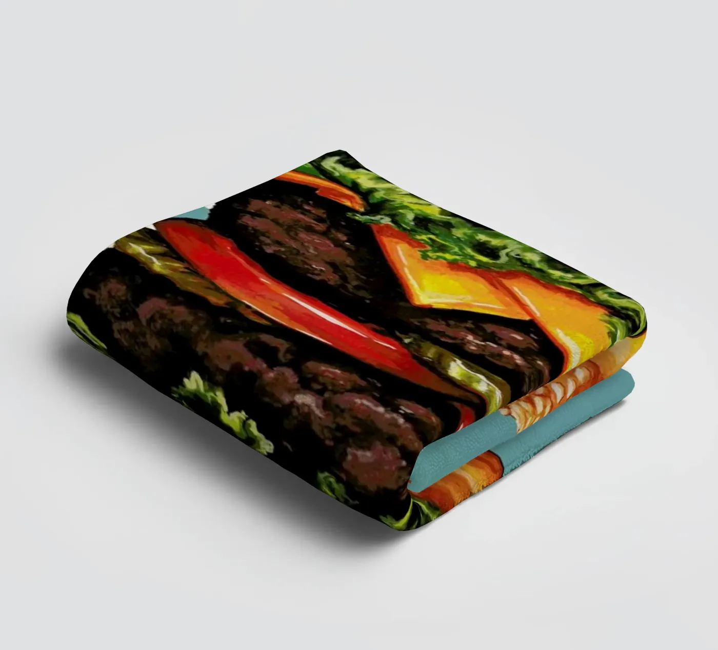 Double Cheeseburger badhanddoek van Kelly Gilleran