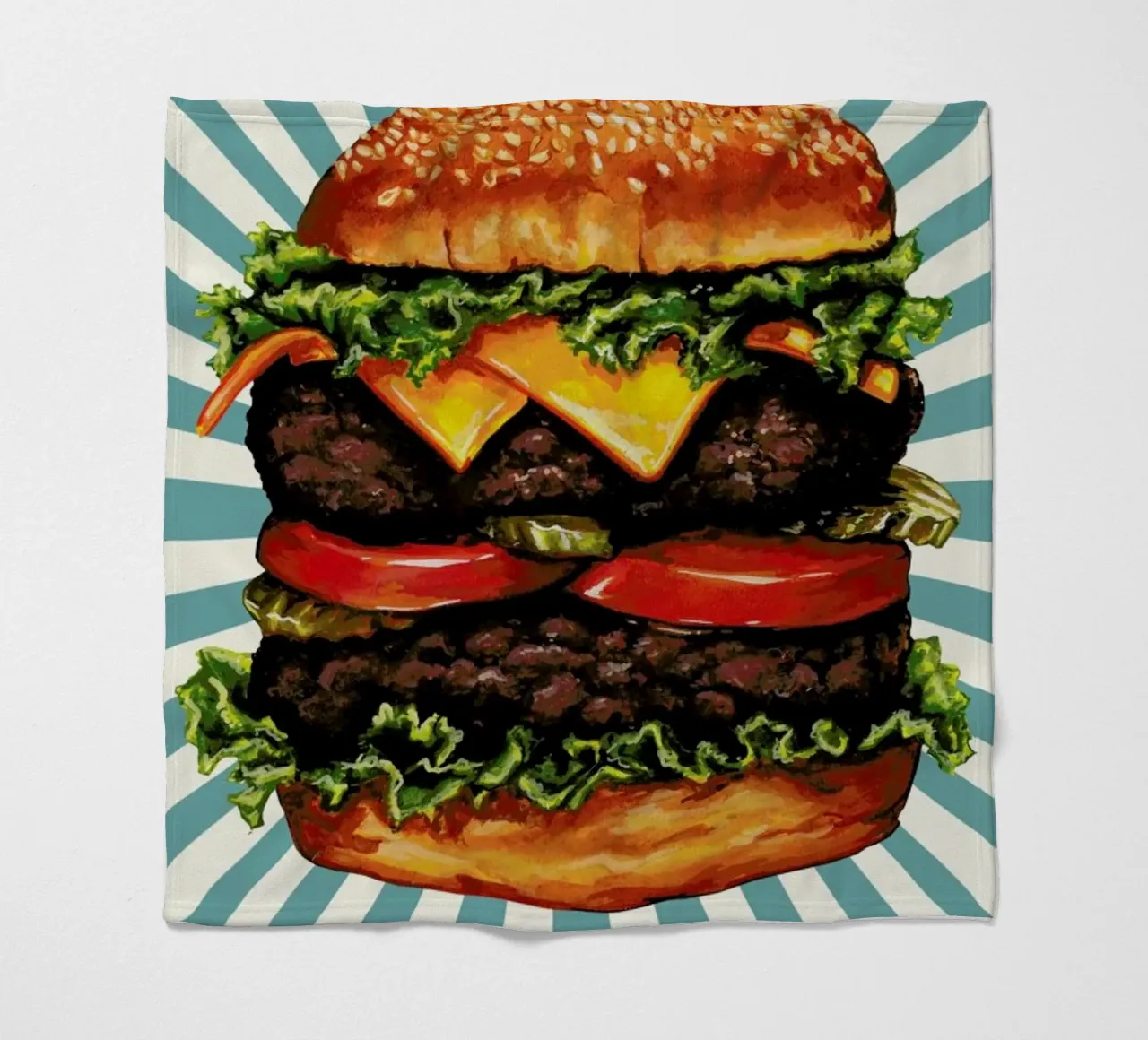 Double Cheeseburger Fleecedecke von Kelly Gilleran