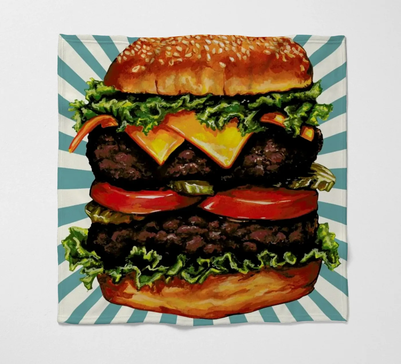 Double Cheeseburger Fleecedecke von Kelly Gilleran