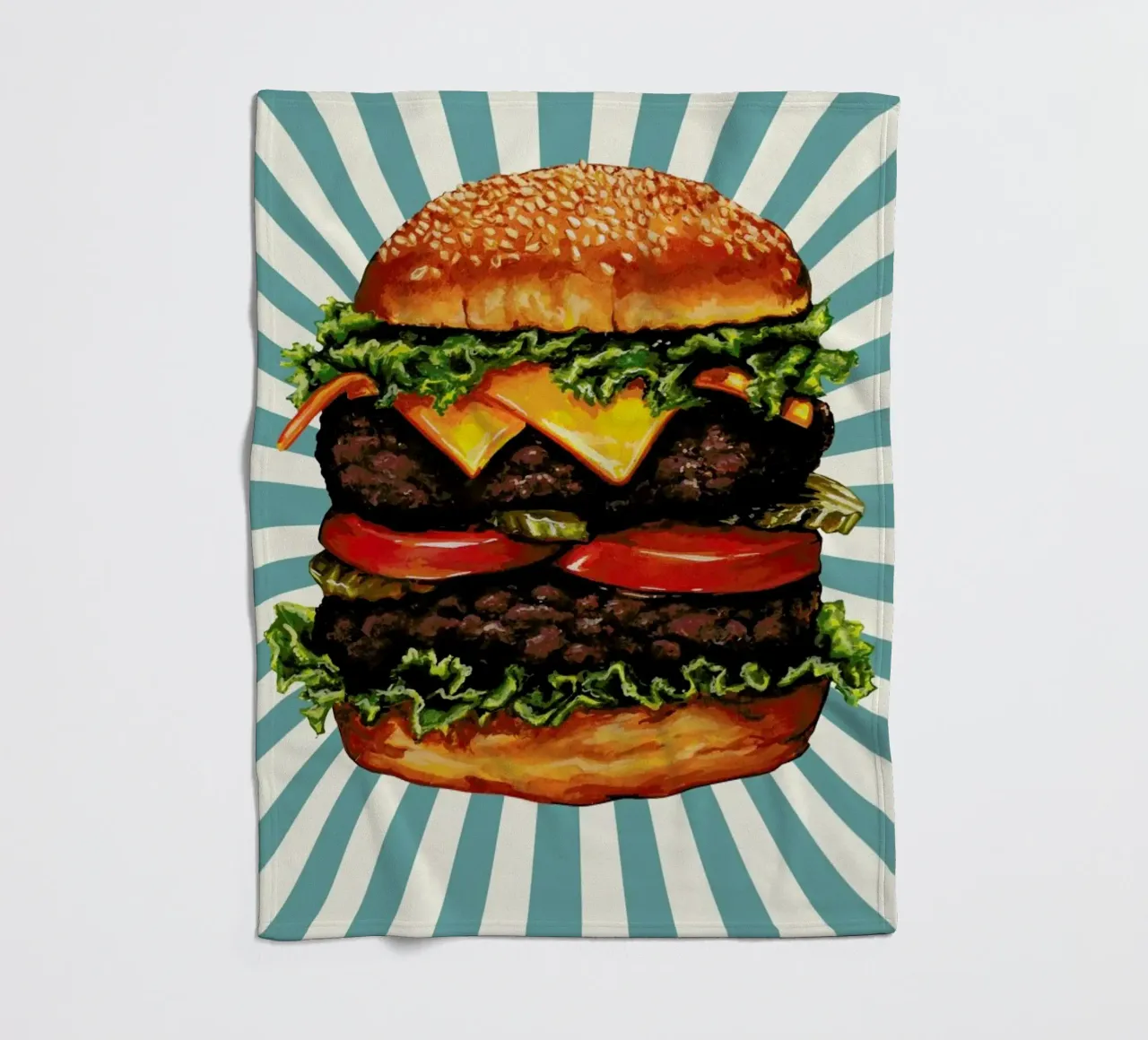 Double Cheeseburger Fleecedecke von Kelly Gilleran