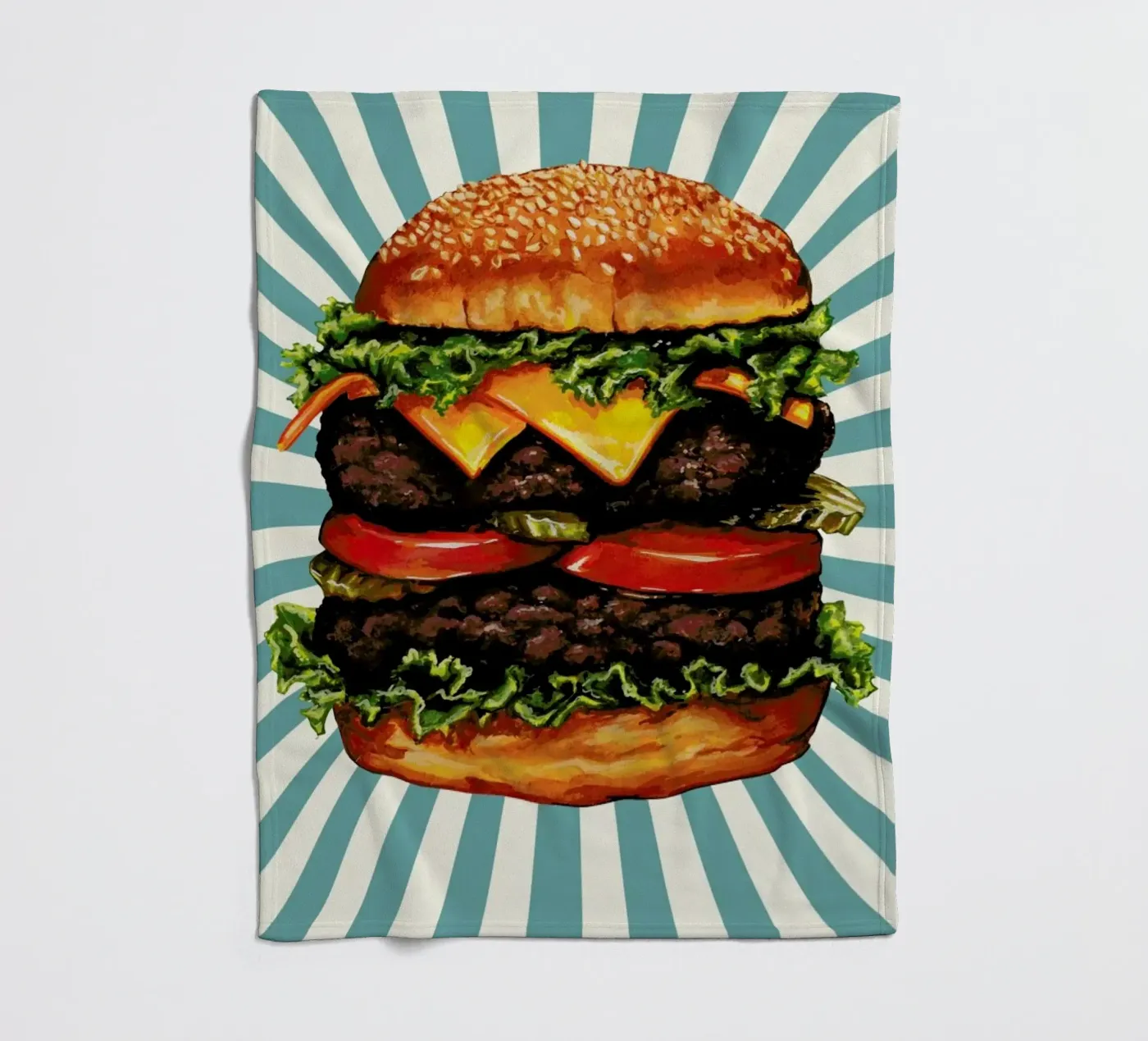 Double Cheeseburger Fleecedecke von Kelly Gilleran