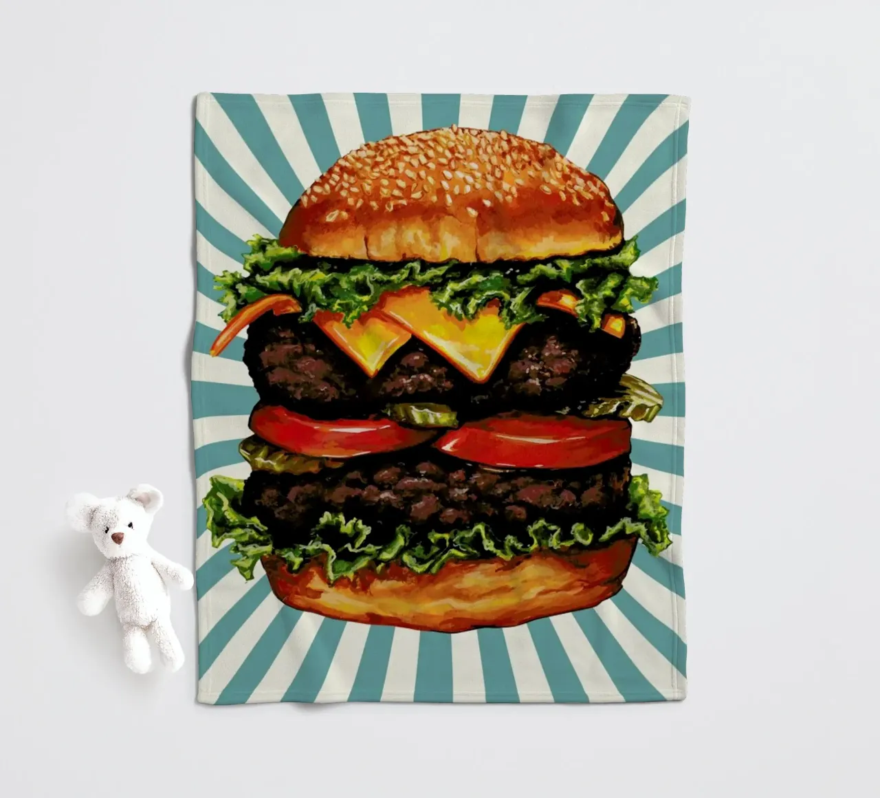 Double Cheeseburger Fleecedecke von Kelly Gilleran