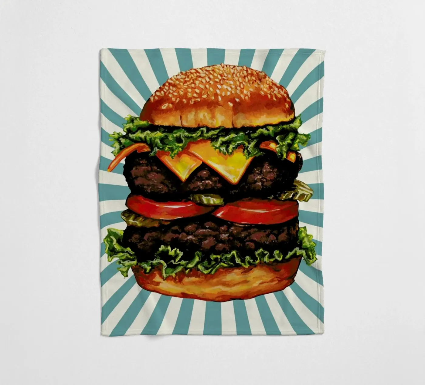 Double Cheeseburger Fleecedecke von Kelly Gilleran