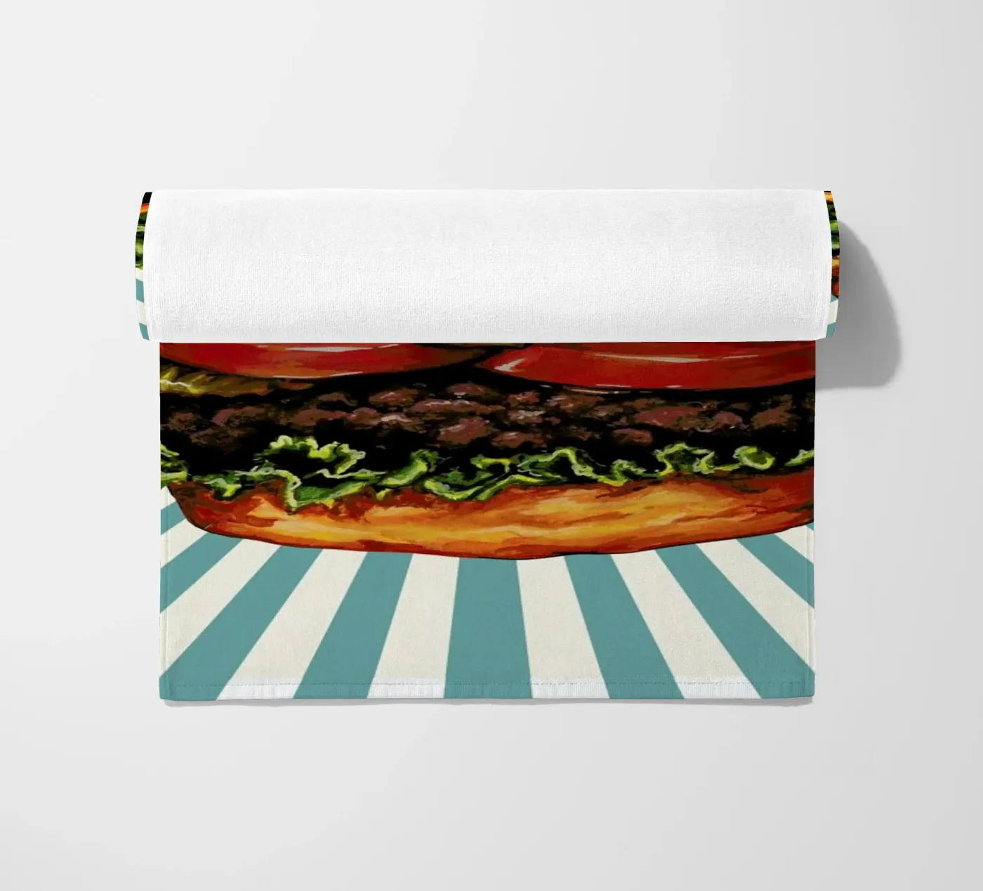 Double Cheeseburger Strandtuch von Kelly Gilleran