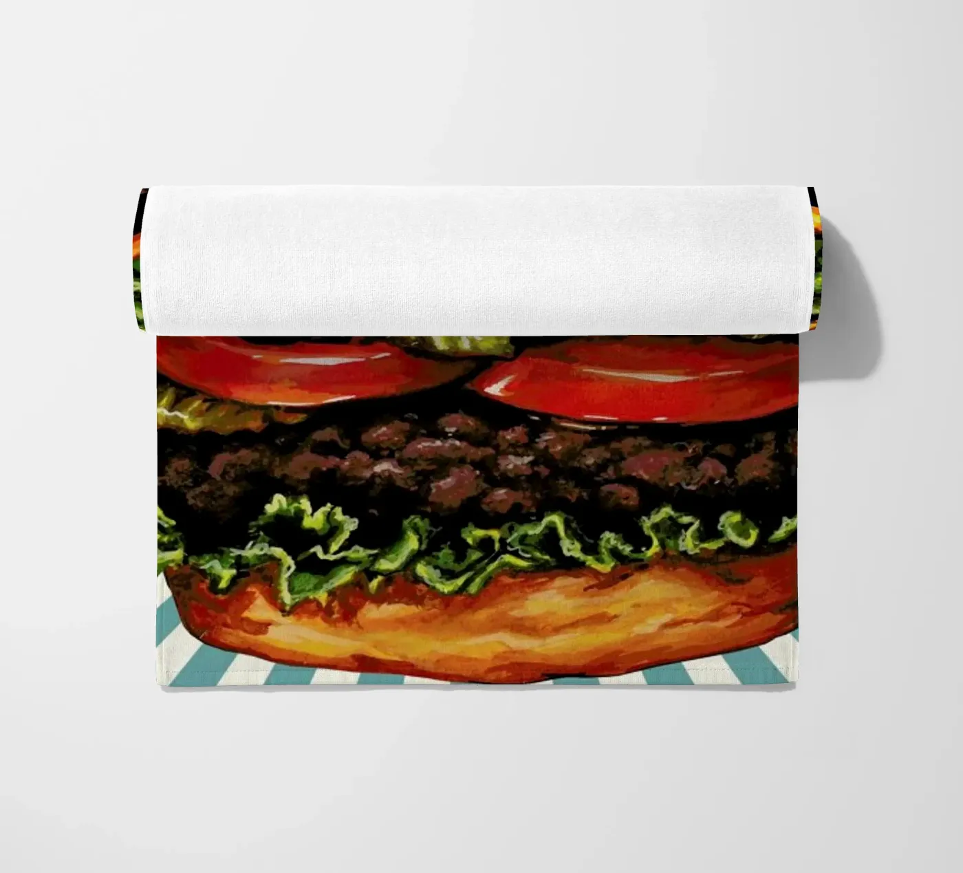 Double Cheeseburger Strandtuch von Kelly Gilleran