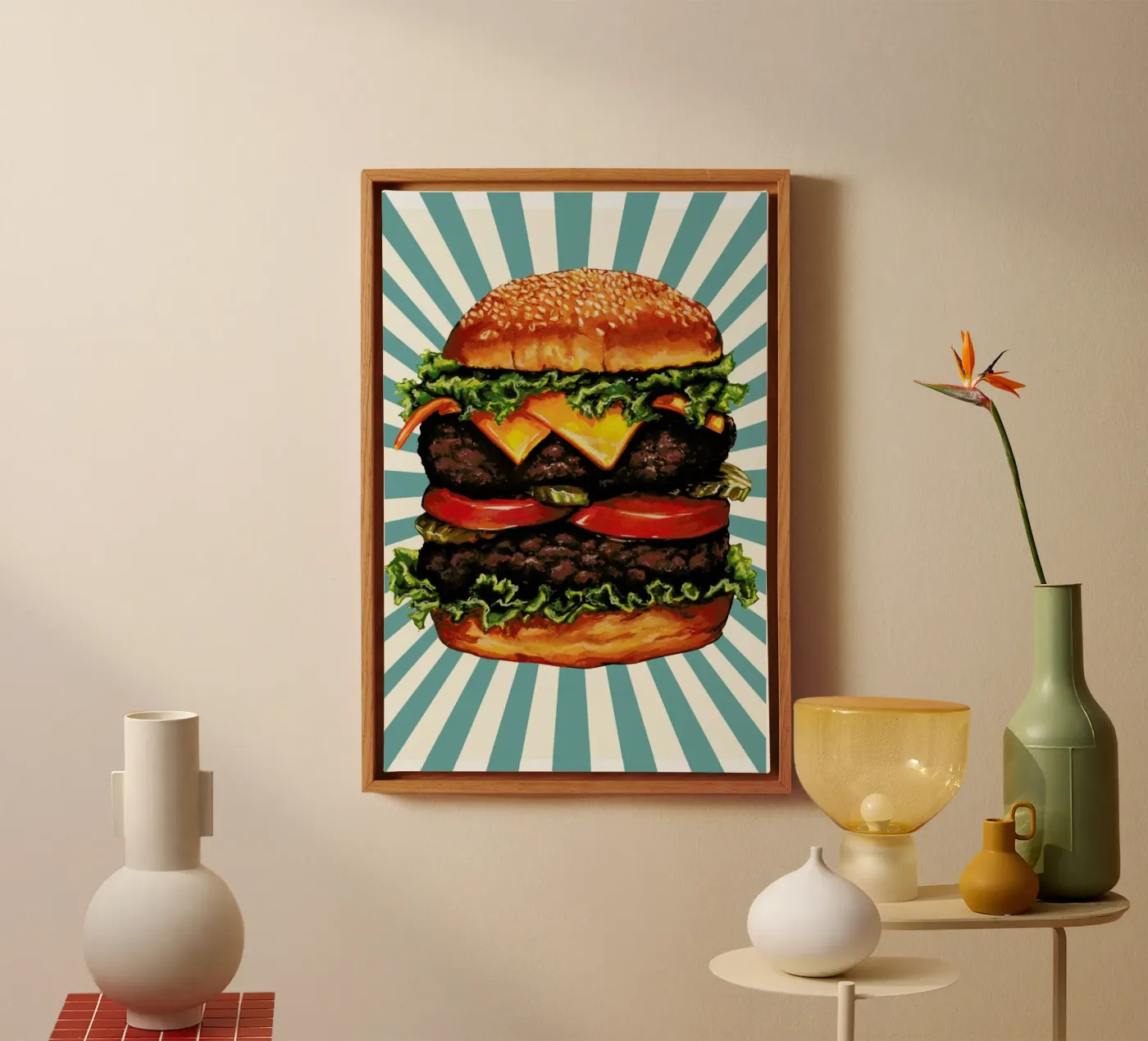 Double Cheeseburger canvas van Kelly Gilleran
