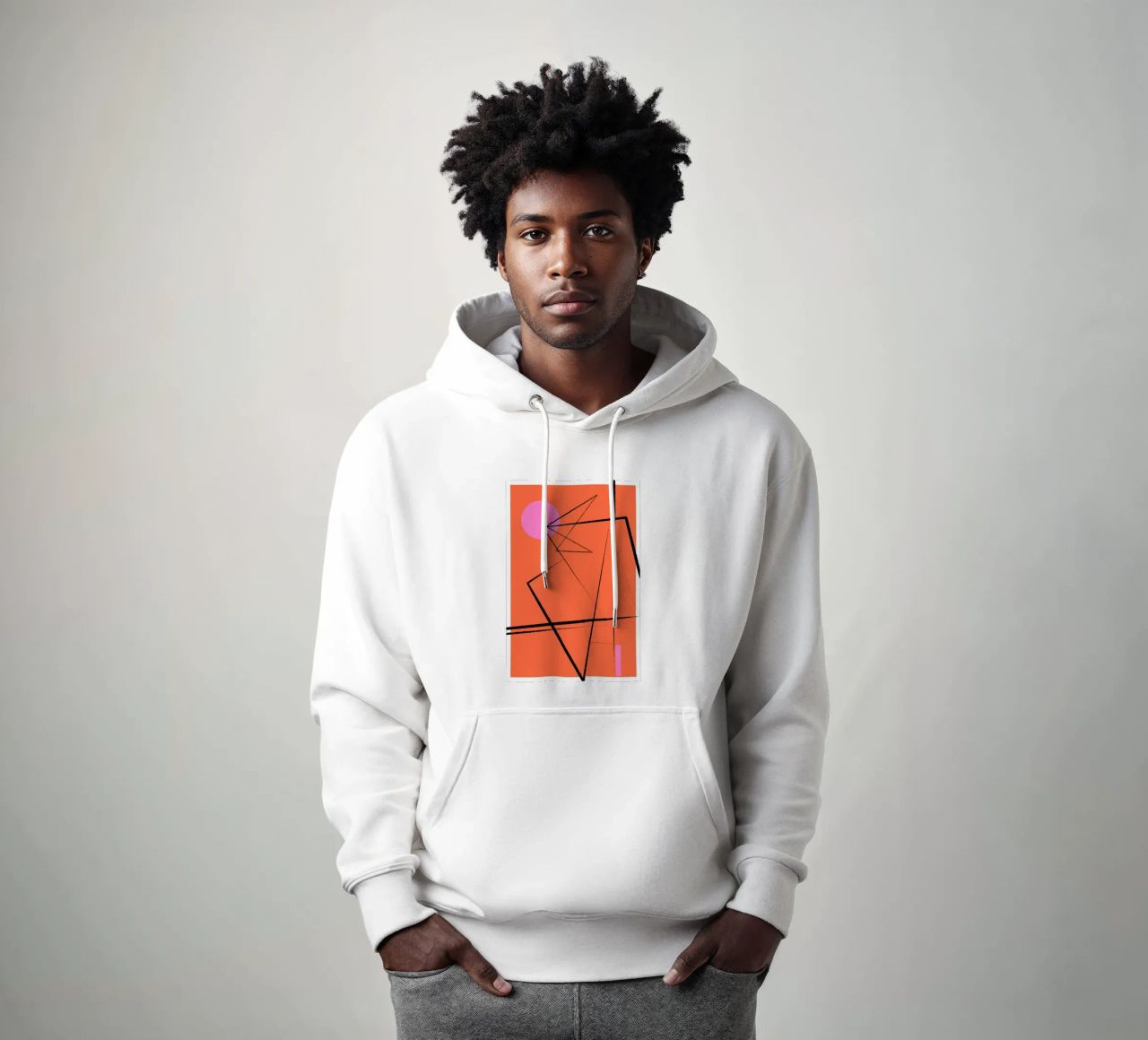 Angular Lines No 15 felpa con cappuccio da treechild
