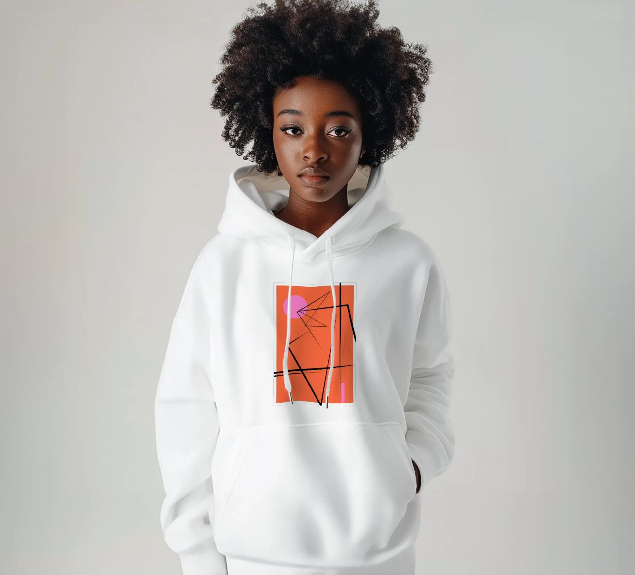 Angular Lines No 15 felpa con cappuccio da treechild