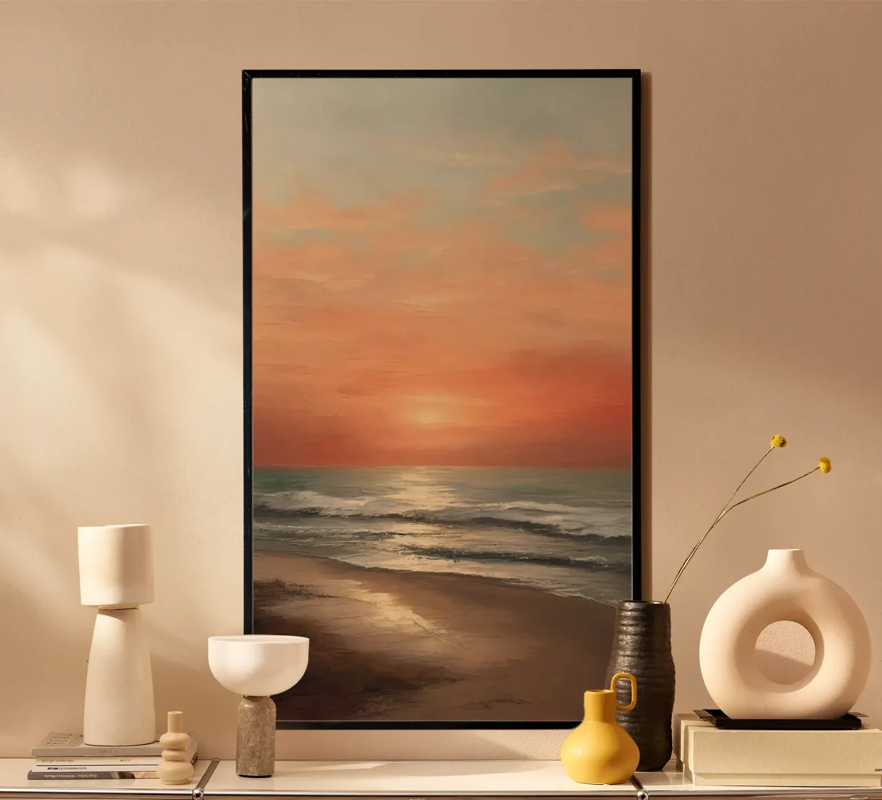 gradient sunset poster con telaio in alluminio da panada