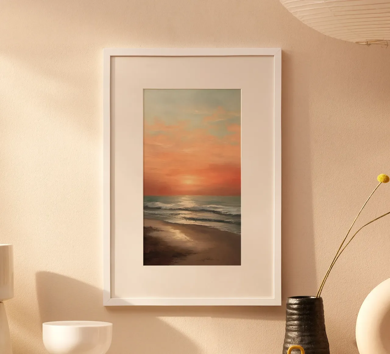 gradient sunset poster con telaio in alluminio da panada
