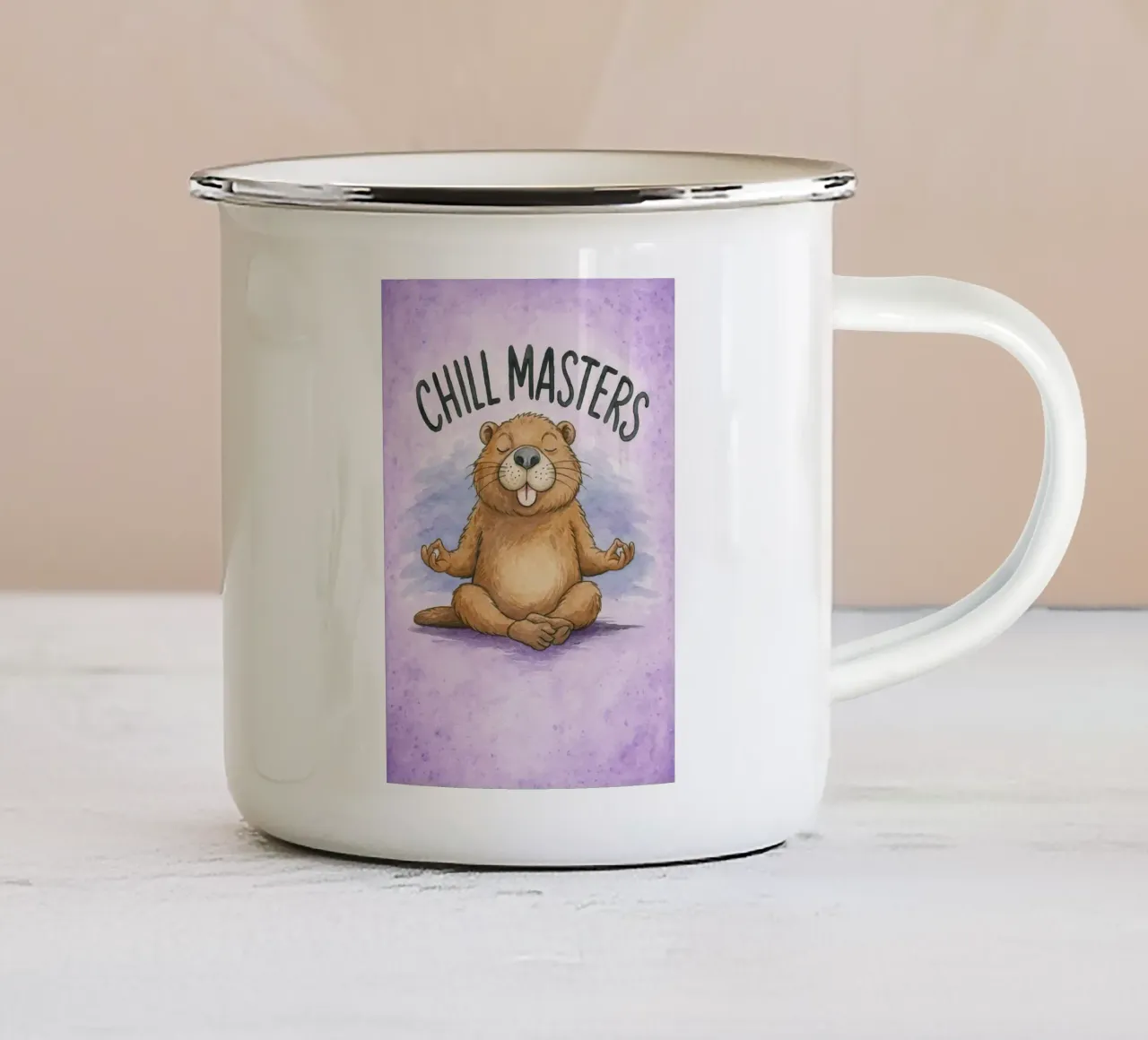 capibara chill master tazza in smalto da cepeducks
