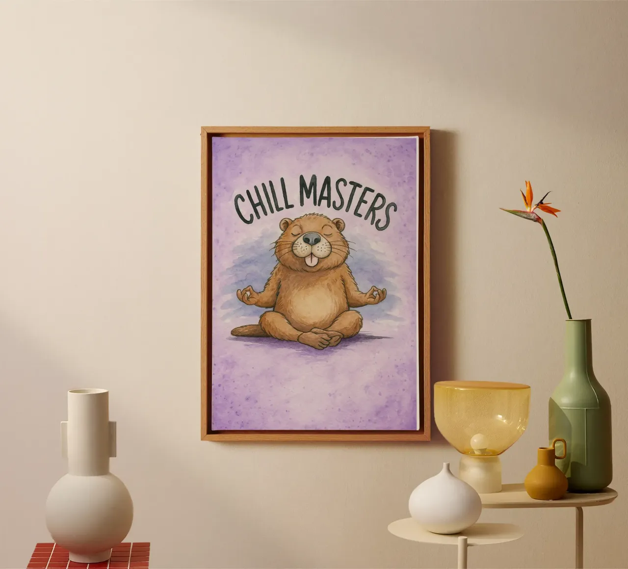 capibara chill master tela con Cornice a cassetta da cepeducks