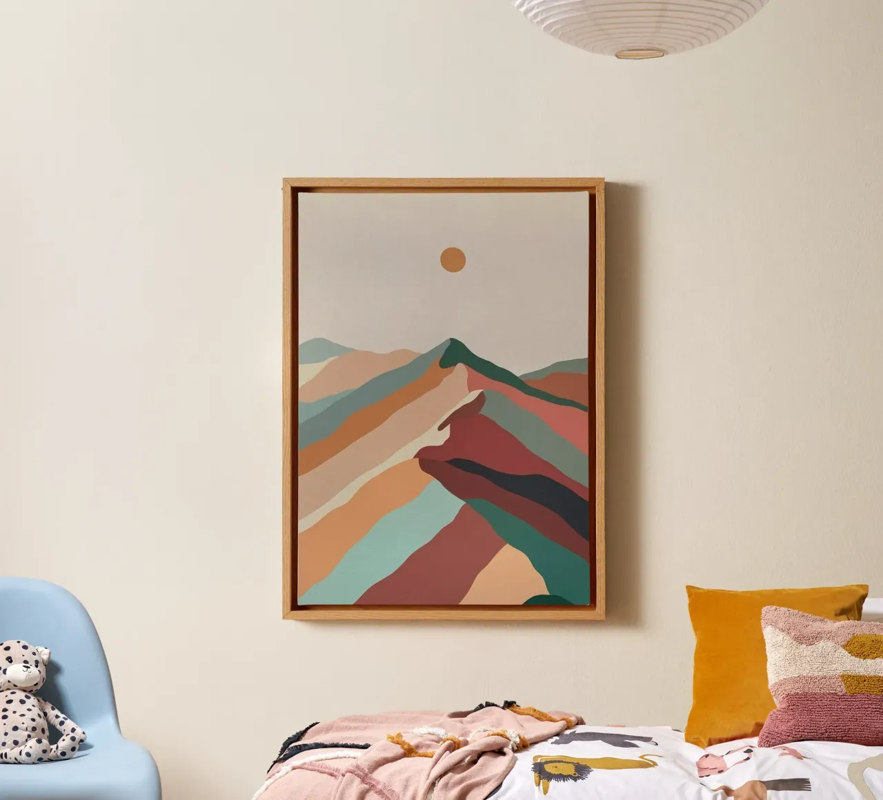 wave colorful mountain canvas met Baklijst van huminity