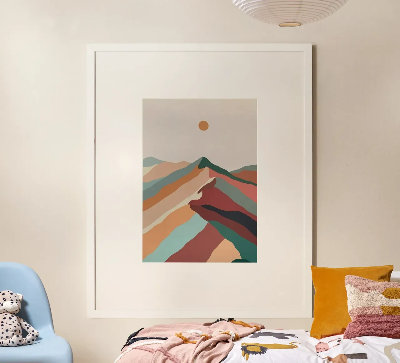 wave colorful mountain poster da huminity