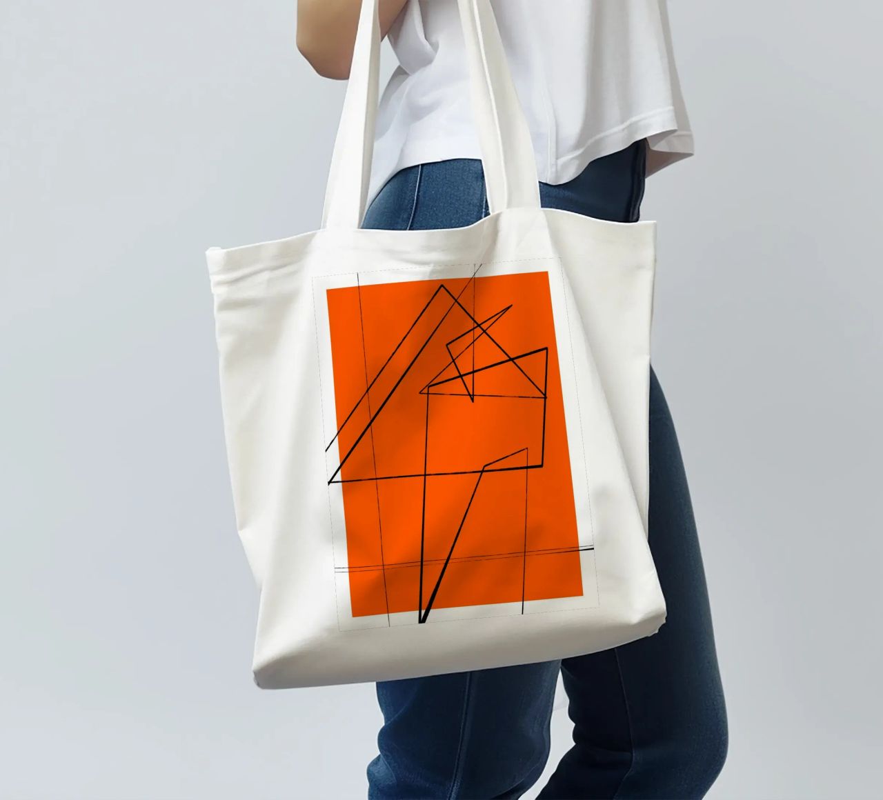 Angular Lines No 6 borsa in juta da treechild