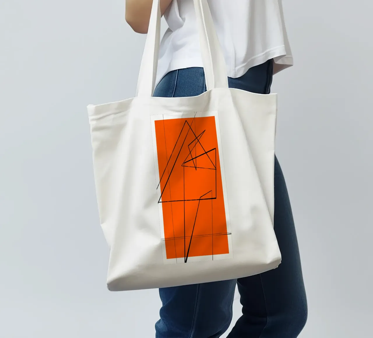 Angular Lines No 6 borsa in juta da treechild