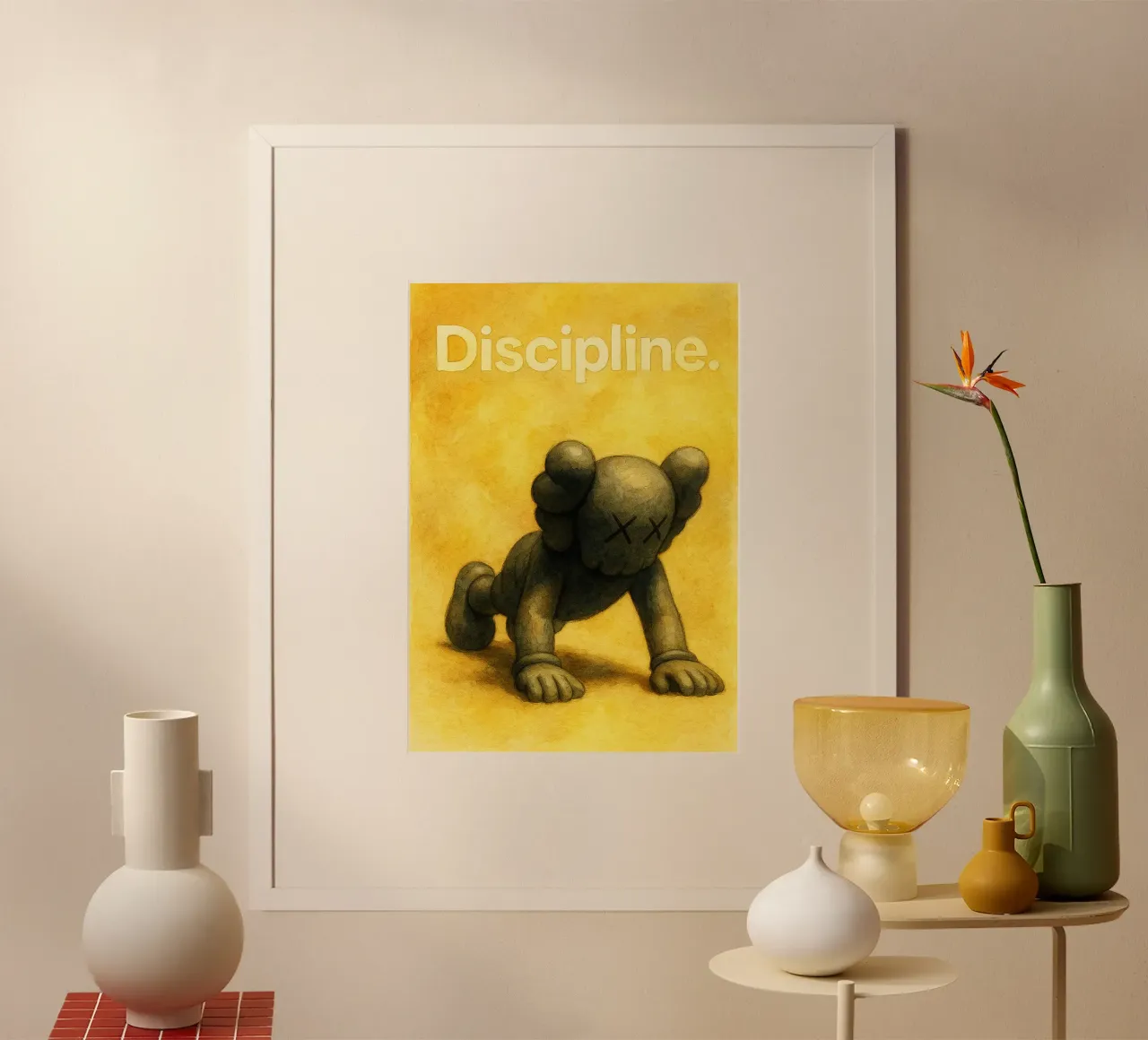 disciplina bambola divertente poster con telaio in legno da cepeducks