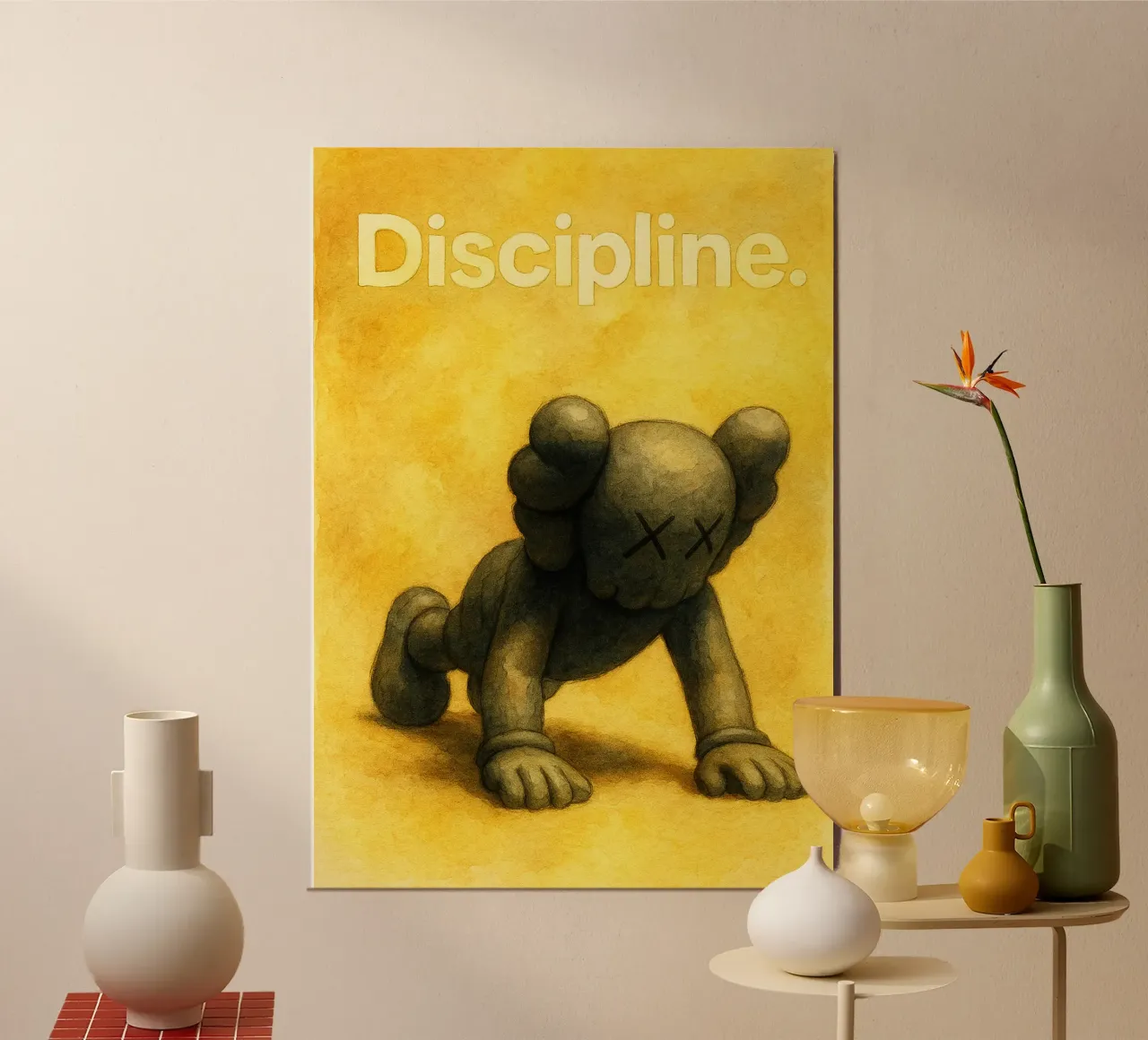 disciplina bambola divertente poster con telaio in legno da cepeducks