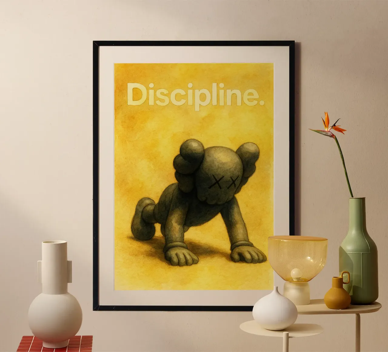 disciplina bambola divertente poster con telaio in legno da cepeducks
