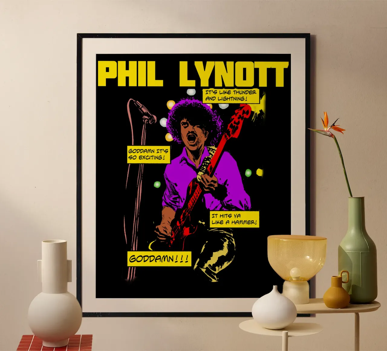 Phil Lynott Thin Lizzy poster da imstildreaming
