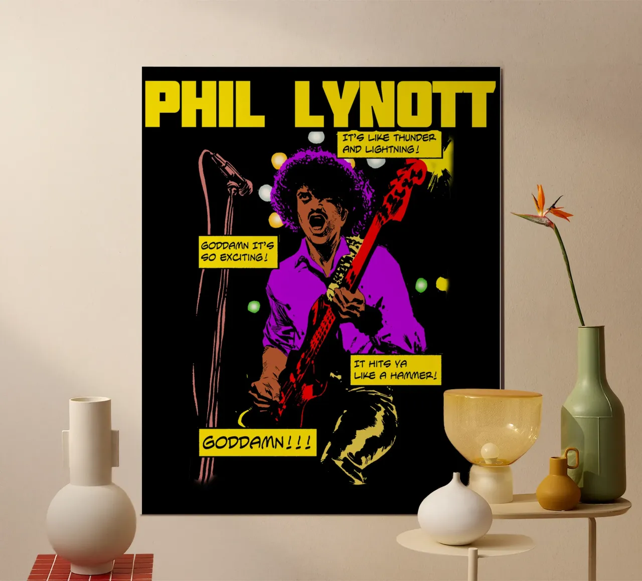 Phil Lynott Thin Lizzy poster da imstildreaming