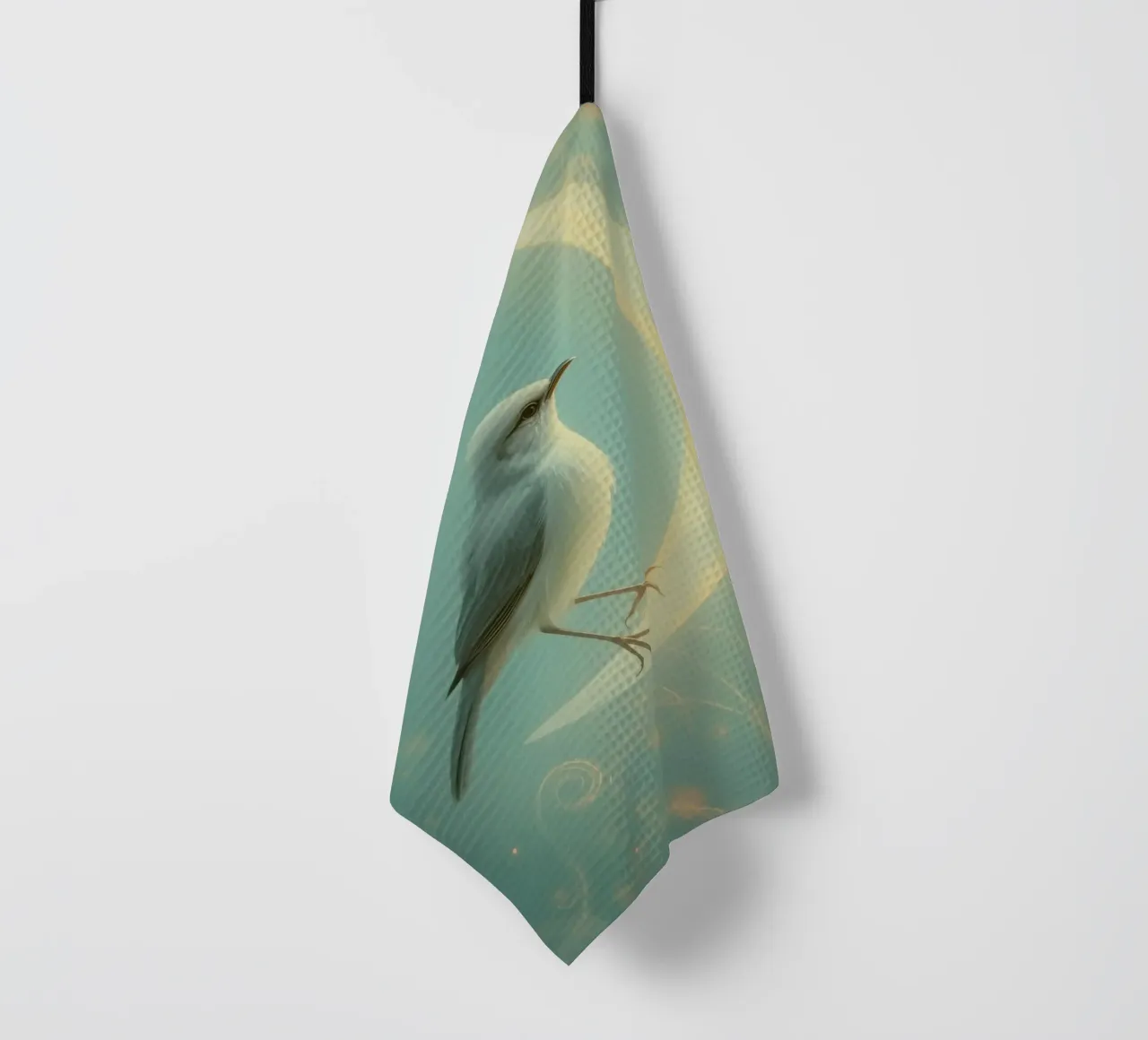 Uccello bianco su luna crescente canovaccio da cucina da DesignDoodle