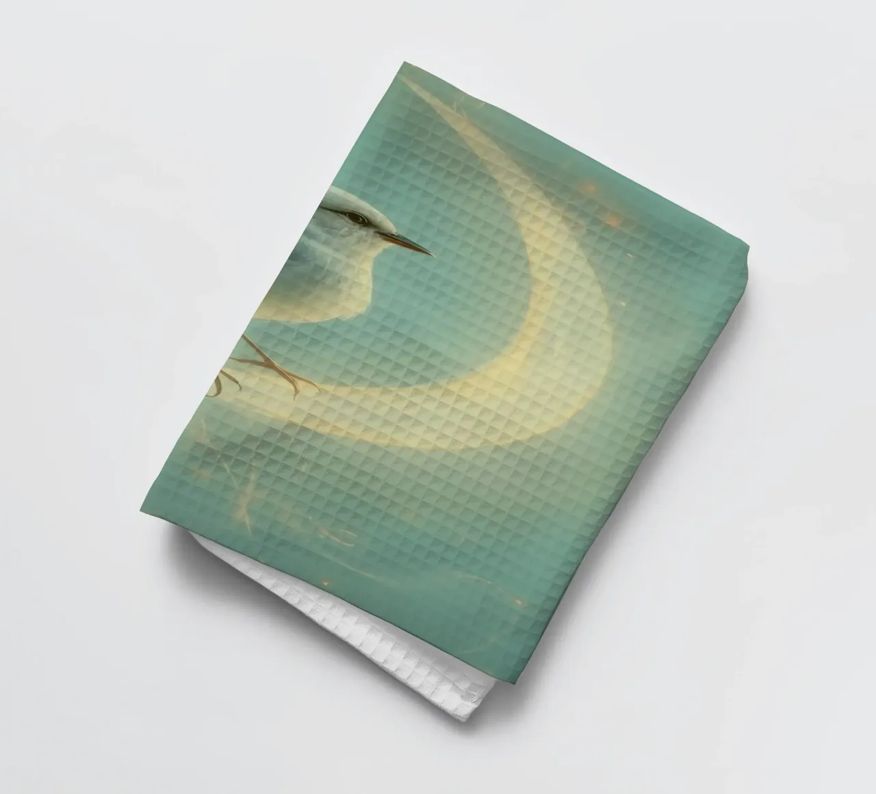 Uccello bianco su luna crescente canovaccio da cucina da DesignDoodle