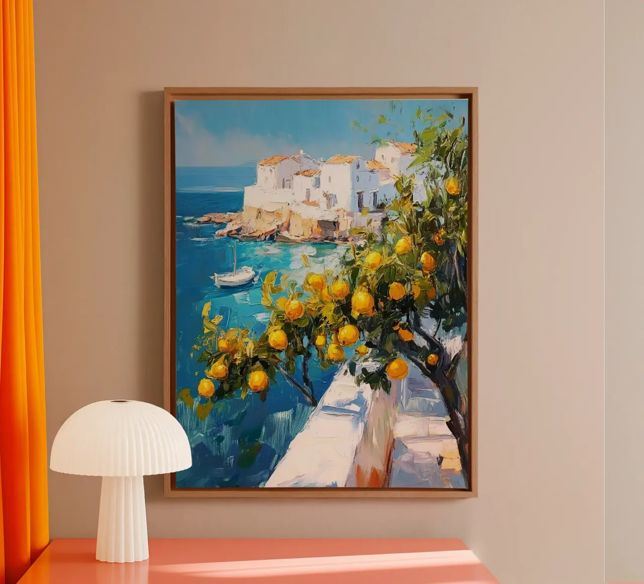 fruit and lake tela con Cornice a cassetta da firmana