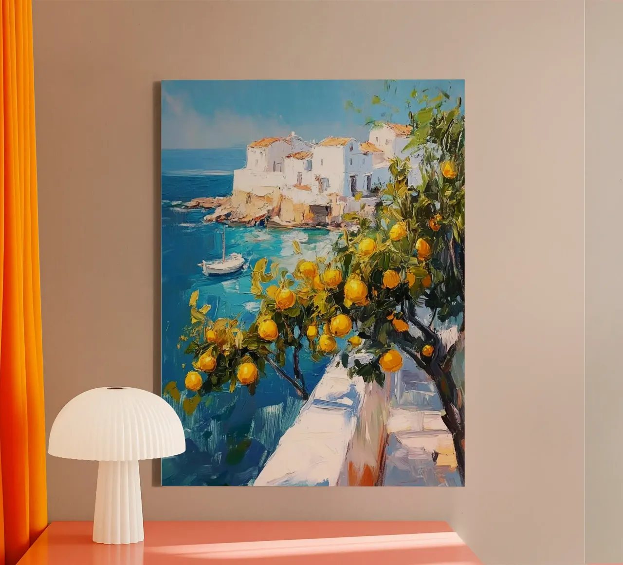 fruit and lake tela con Cornice a cassetta da firmana