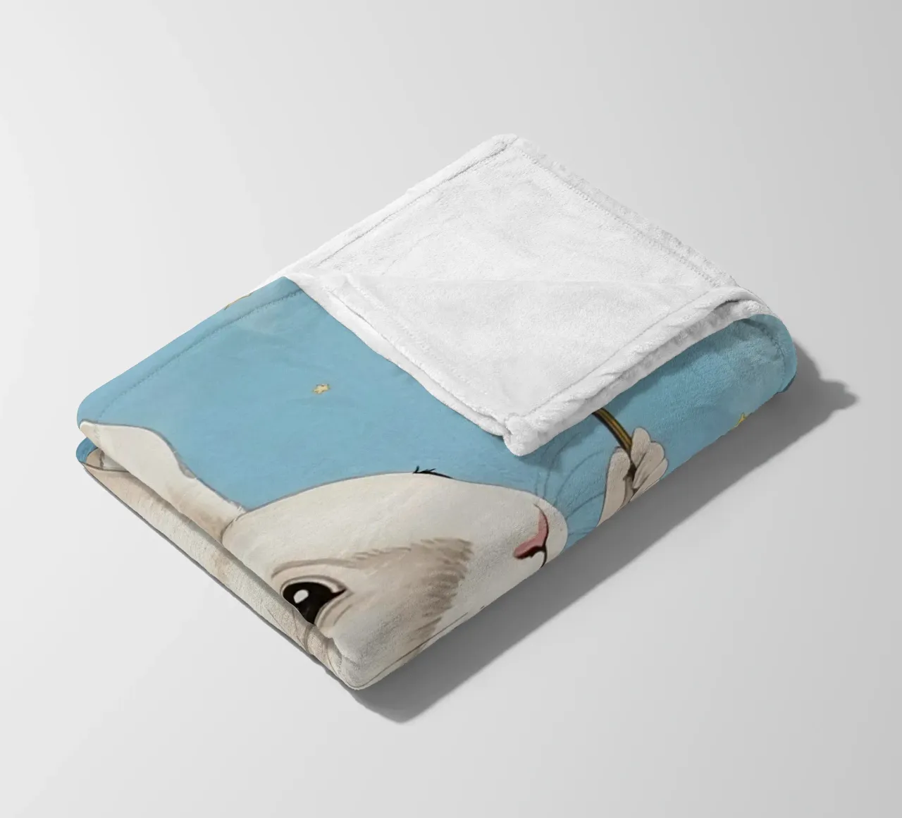 Coniglio bianco con in mano una bacchetta a stella coperta in pile da DesignDoodle