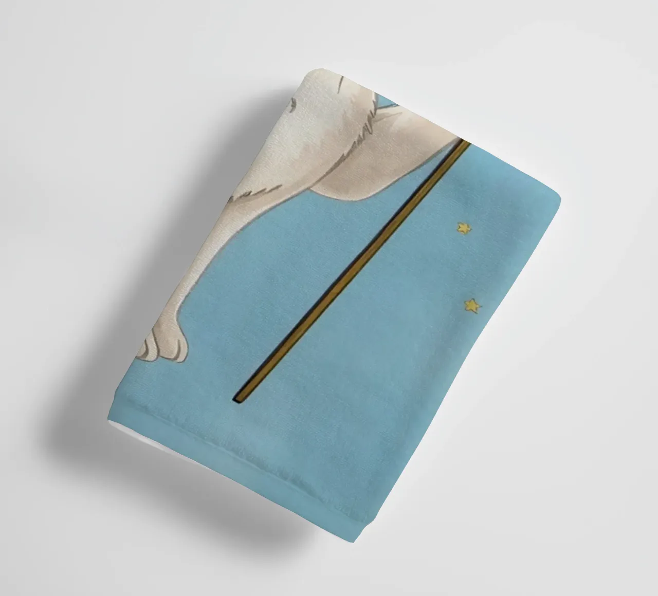 Coniglio bianco con in mano una bacchetta a stella asciugamano da bagno da DesignDoodle