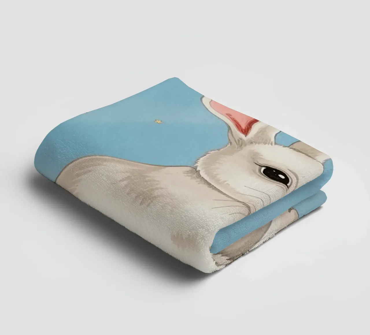 Coniglio bianco con in mano una bacchetta a stella asciugamano da bagno da DesignDoodle