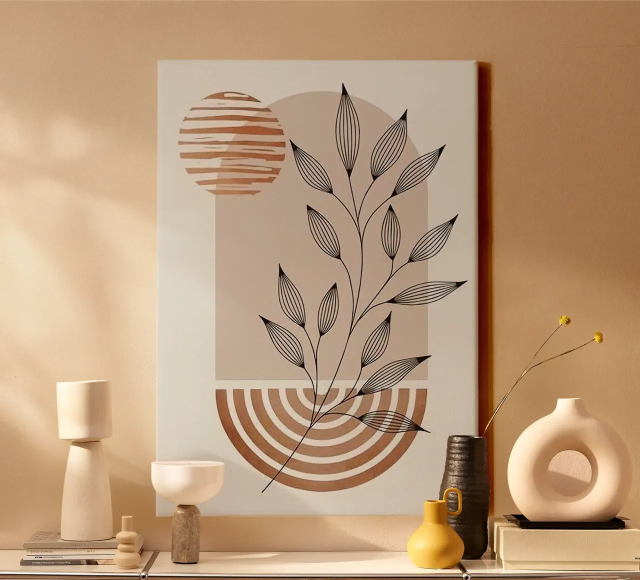 curve square Leinwand mit Schattenfugenrahmen von sunity
