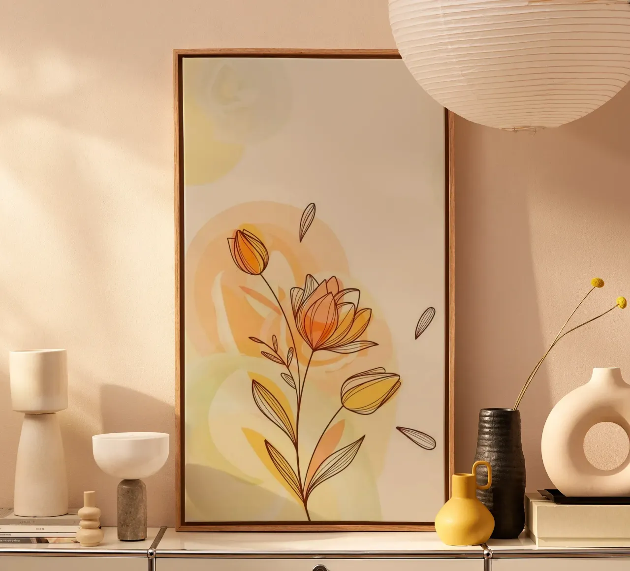 flower in shape tela con Cornice a cassetta da firmana