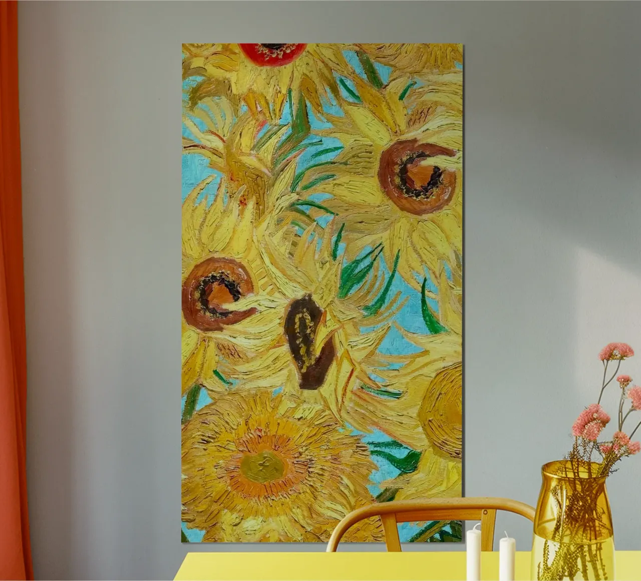 sunflower in blue tone poster da firmana