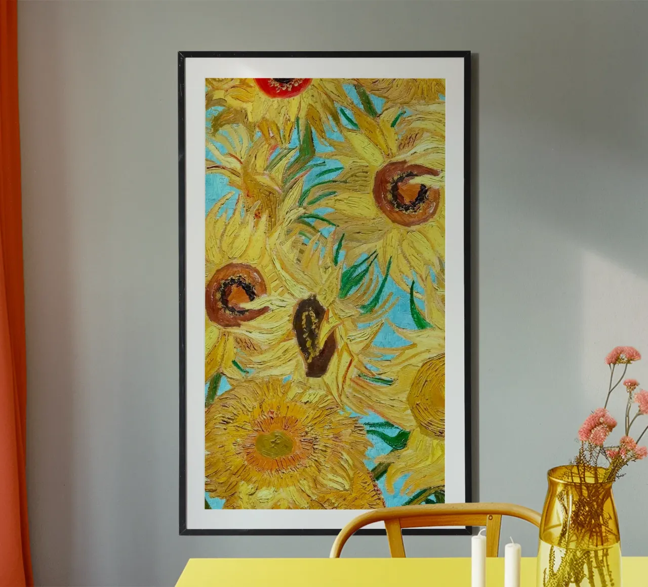 sunflower in blue tone poster da firmana