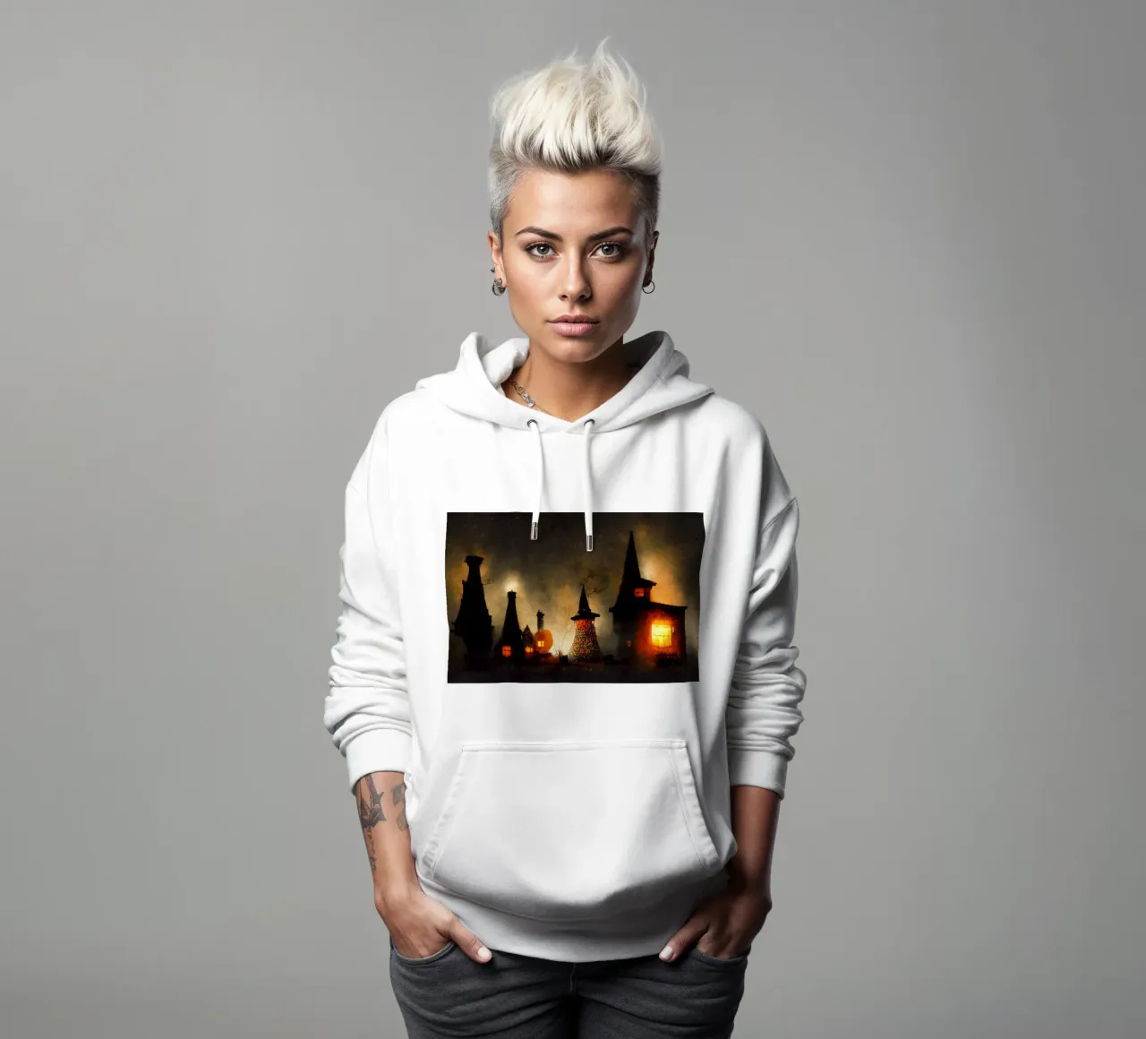 Spooky Village felpa con cappuccio da treechild