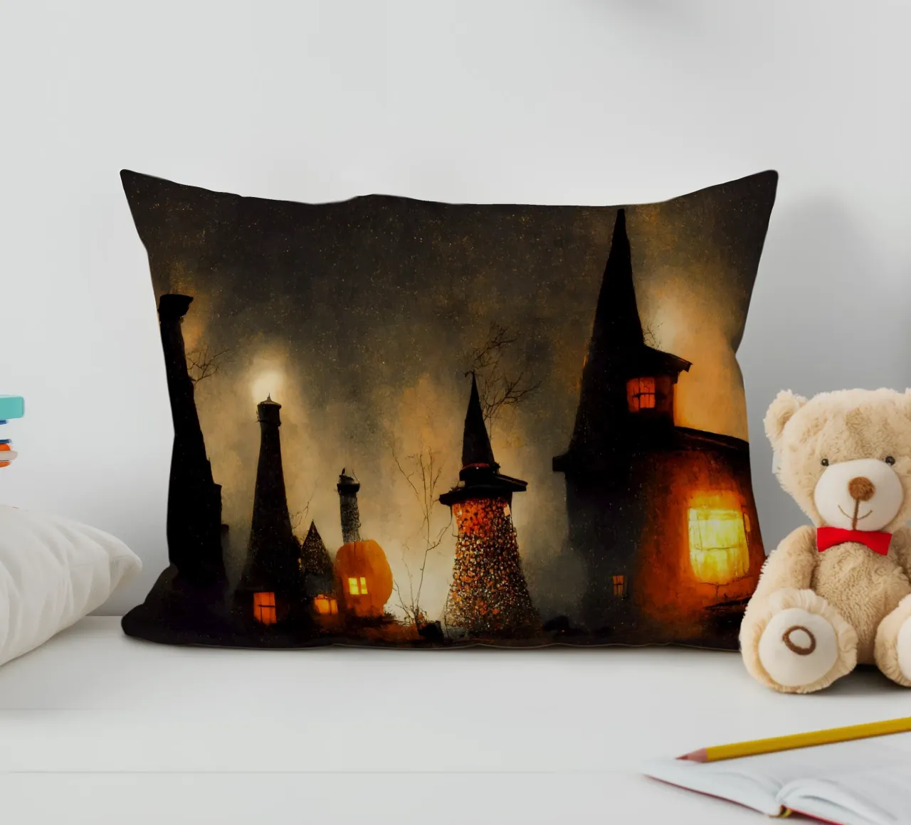 Spooky Village cuscino da treechild