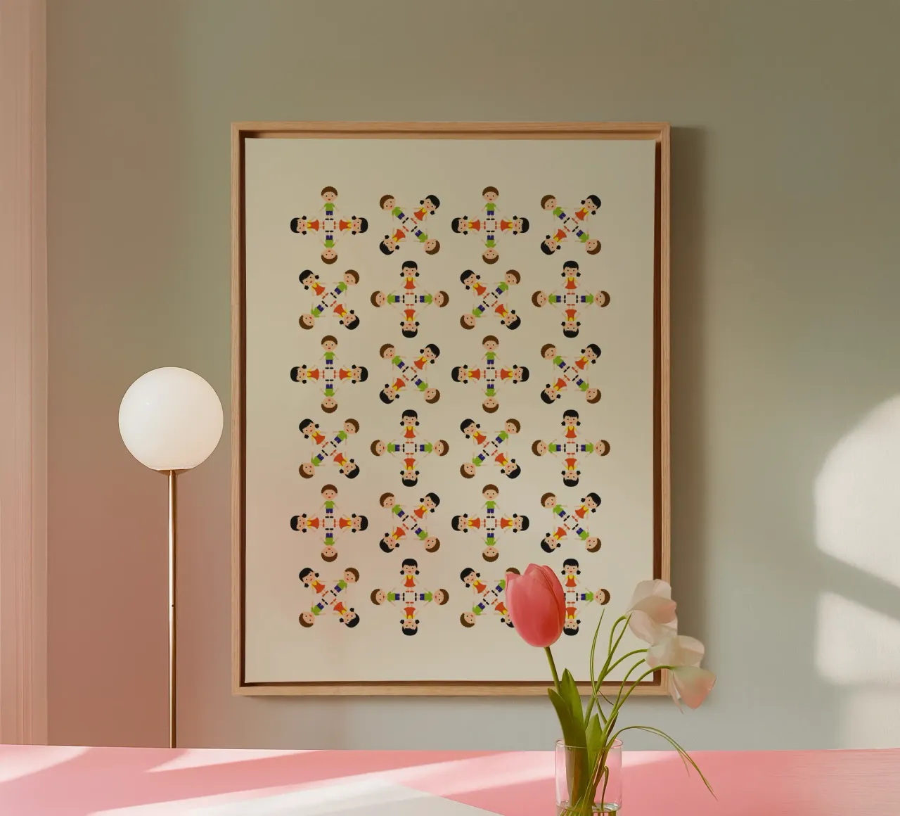 Children pattern tela con Cornice a cassetta da kathrinmay